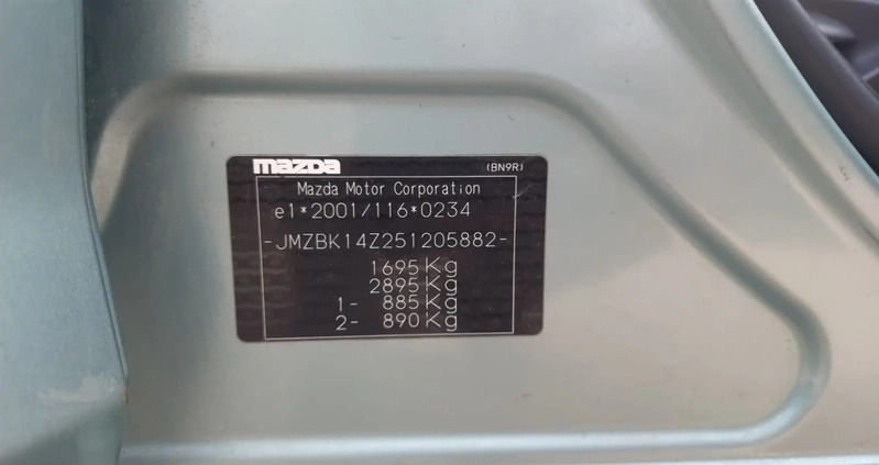 Mazda 3 cena 6900 przebieg: 185600, rok produkcji 2005 z Lipsk małe 352